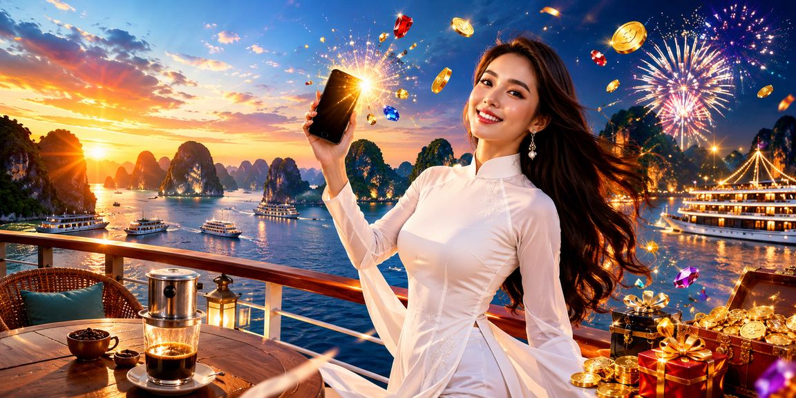 Người dùng đăng nhập chotloto trên điện thoại tại vịnh Hạ Long